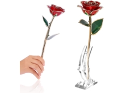 Bañado en oro rosa de 24 quilates, color más vibrante, preservación eterna para bodas y San Valentín.