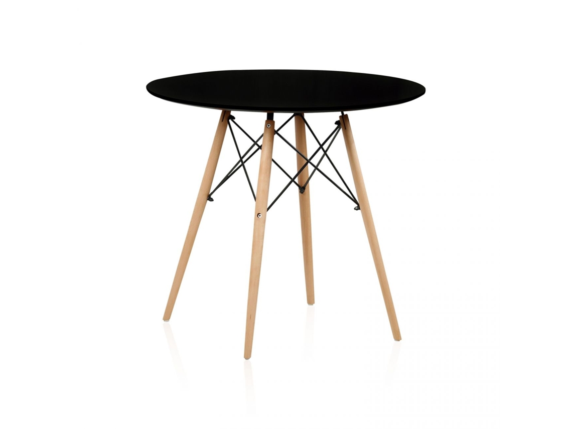 Mesa de comedor redonda Tower Negro 80cm x 75 x 80 cm