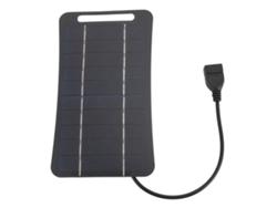 Panel Solar Usb 5v 5w De Silicio Monocristalino Portátil Cargador Para Camping Viajes Exterior Negro