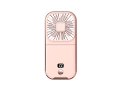 Ventilador Portátil (rosa) - Silencioso - Plegable - Velocidad Del Viento Ajustable - Con Pantalla Digital - Batería De 3000 Mah
