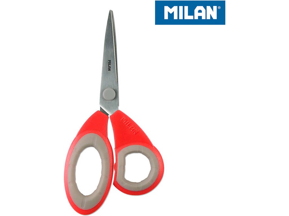 Tijeras Oficinas Rojas Blister MILAN 19Cm