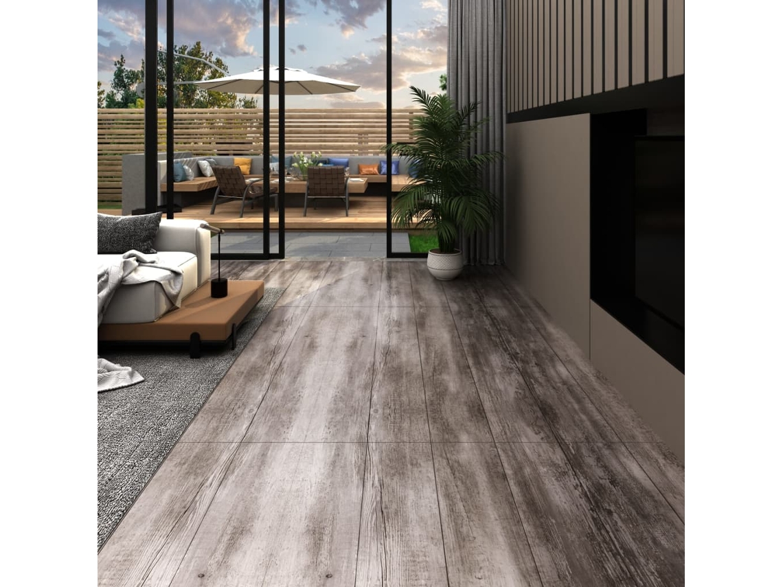 Lamas De Suelo Autoadhesivas Pvc Marrón Madera Mate 5,21m² 2 Mm