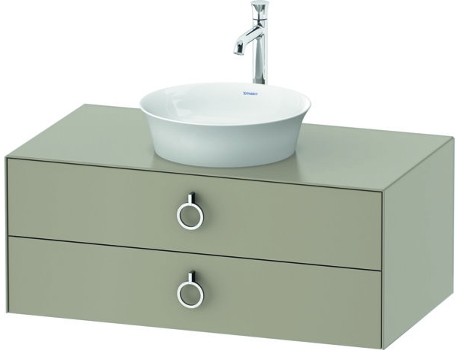 DURAVIT Tulip blanco, mueble de baño colgado en la pared, ancho 1000 x fondo 550mm, con 2 cajones, con tirador, WT49910