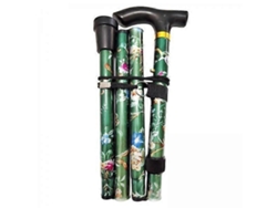 Juego de 2 a 3 bastones plegables ajustables de 5 secciones para senderismo, acampada y uso manual, color verde.