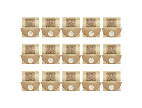 Bolsa de papel para polvo al vacío, 15 piezas, para Karcher Wd2250 A2004 A2054 Mv2, piezas de repuesto de Robot aspirador, accesorios