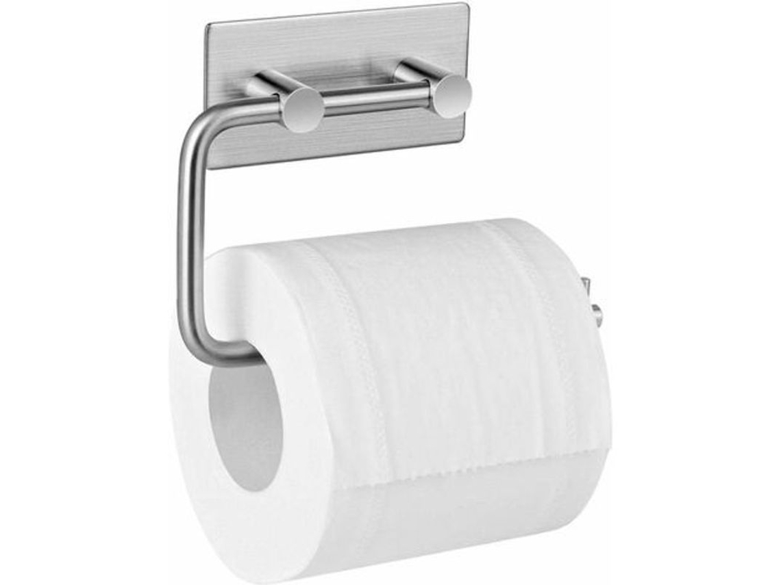 Porta Papel Higiénico Adhesivo De Acero Inoxidable Cepillado Sin Taladrar Resistente Para Baño Y Cocina