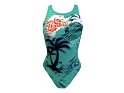 Traje de baño para Mujer TURBO Surfer Hawaii Vintage Verde para Natacion (M)