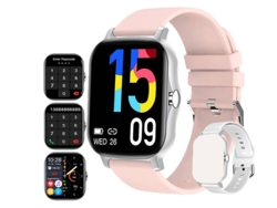Reloj inteligente con Bluetooth, llamadas, control de voz, deportivo, fitness, resistente al agua, sueño, SpO2, frecuencia cardíaca, presión arterial, rosa, Yizhood