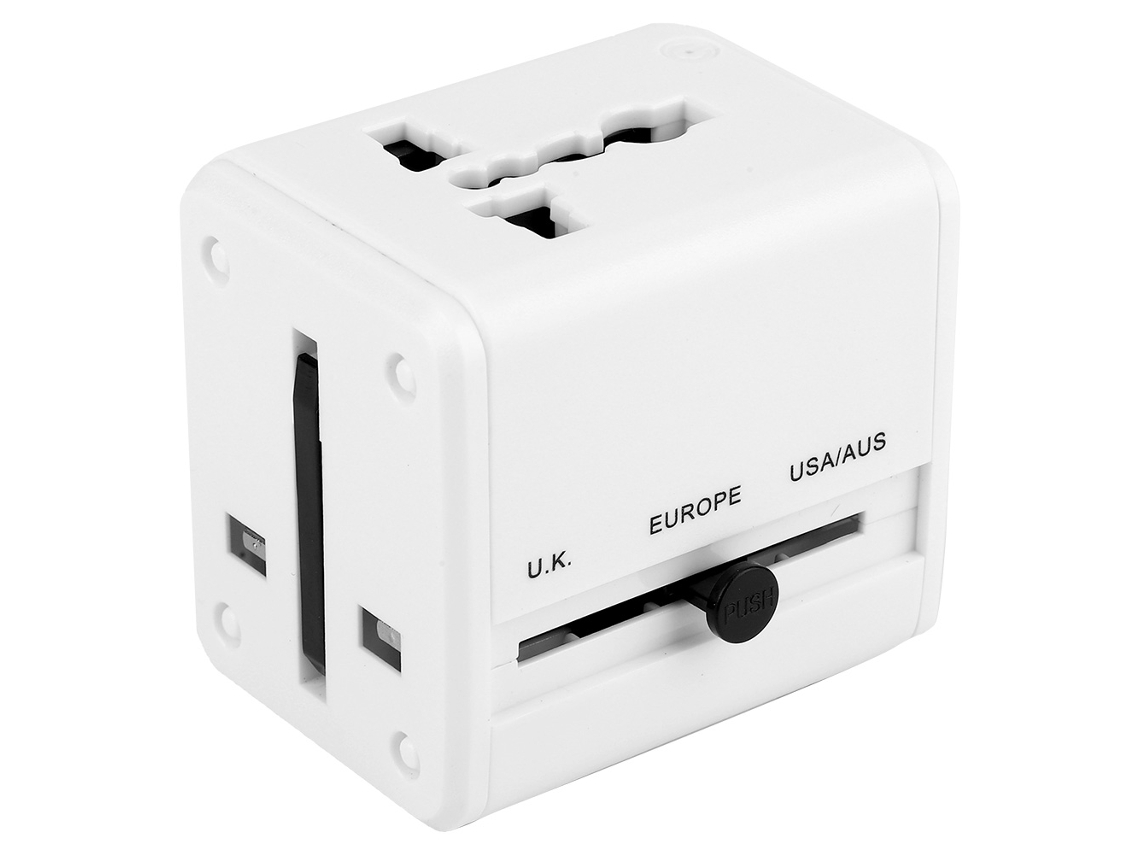 2026-adaptador De Enchufe De Viaje Internacional Con Doble Usb Multifunción Ac 110~250v 6a (blanco)