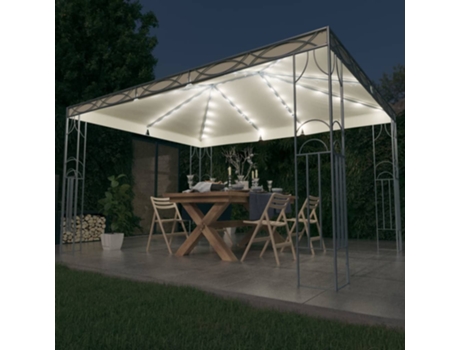 MAISON EXCLUSIVE - Cenador con tira de luces LED 400x300 cm crema