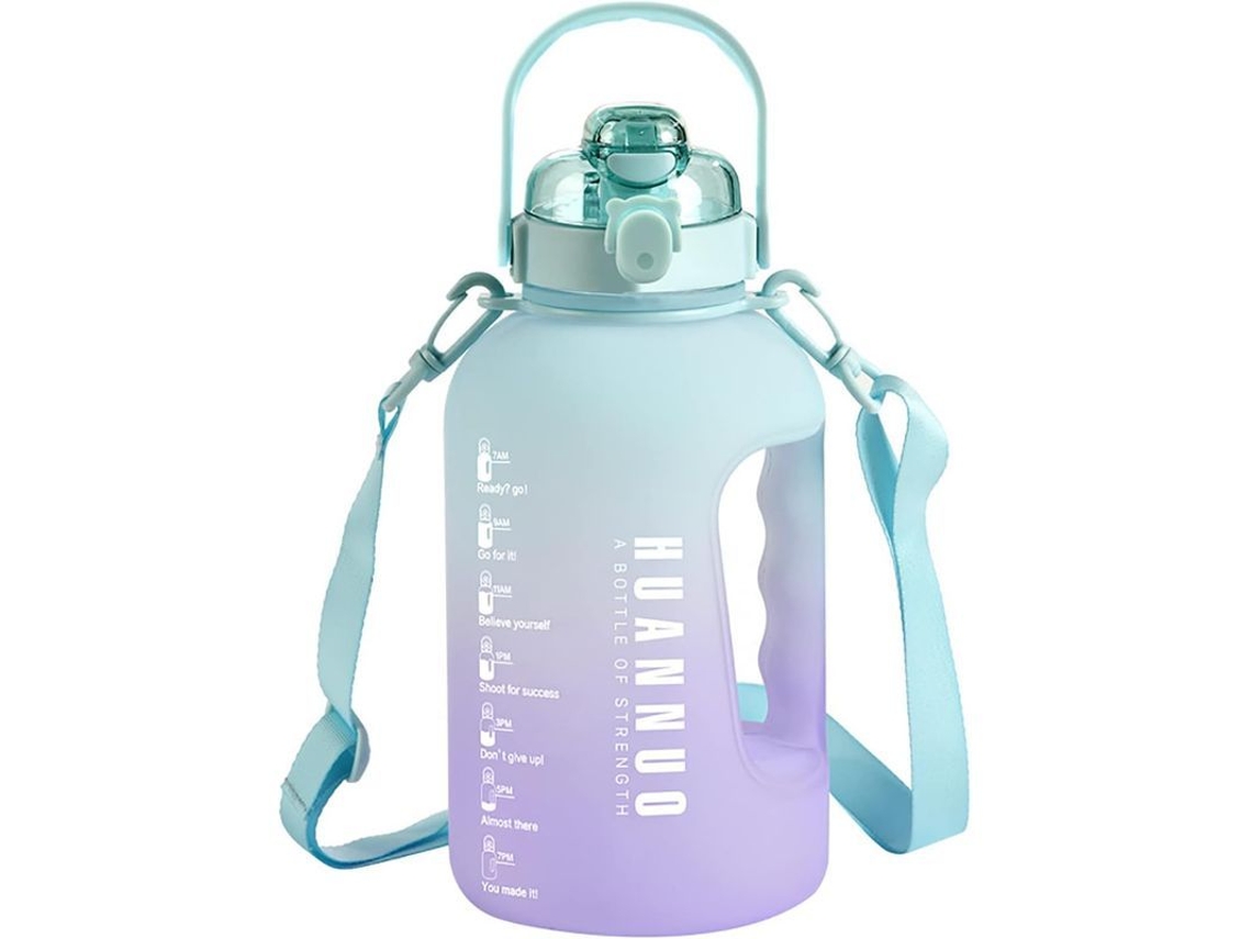 2026da-botella De Agua 2.2l Sin Bpa Con Pajita Y Marcas De Tiempo Gradiente Azul Para Deporte Y Gimnasio