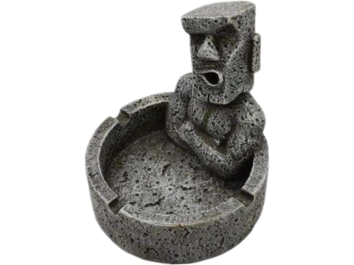 Cenicero Creativo Resina 1 Unidad Estatua Pascua Fácil Anticaída Decoración Retro Oficina Armario Moai Isla
