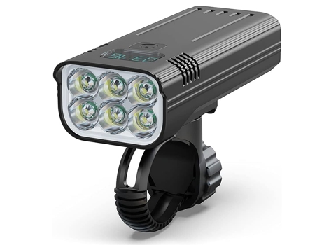 Faro de bicicleta, luces de bicicleta recargables USB Luz delantera de bicicleta de montaña impermeable con 5 horas de modo alto 5 modos de faro (n...