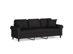 Maison Exclusive - Sofá De 3 Plazas Con Cojines Terciopelo Negro 180 Cm