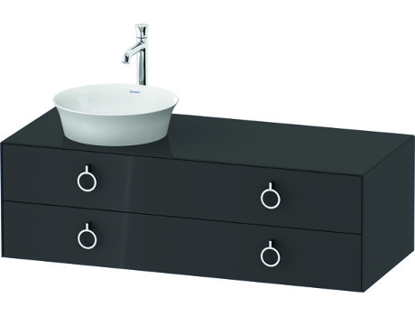 DURAVIT Tulip blanco, mueble de baño colgado en la pared, ancho 1300 x profundidad 550mm, con 2 cajones, con tirador, WT4992L