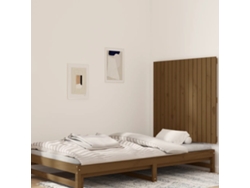 Cabecero Cama Pared Madera Maciza Pino Marrón Miel 95,5x3x90 Cm