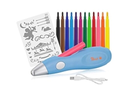 Estilizador Aerógrafo Eléctrico Peach Po150 12 Colores 70 Modelos Azul