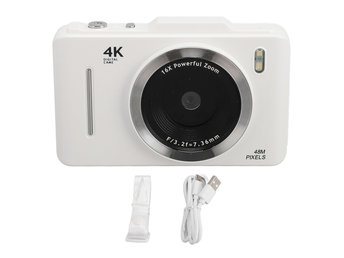 Cámara Digital 4k De 48 Mp Con Enfoque Automático, Pantalla Ips De 2,8", Zoom De 16x, Compacta Para Vlogging, Niños Y Adolescentes.
