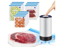 Selladora al vacío Cuich con 10 bolsas de compresión para almacenar alimentos