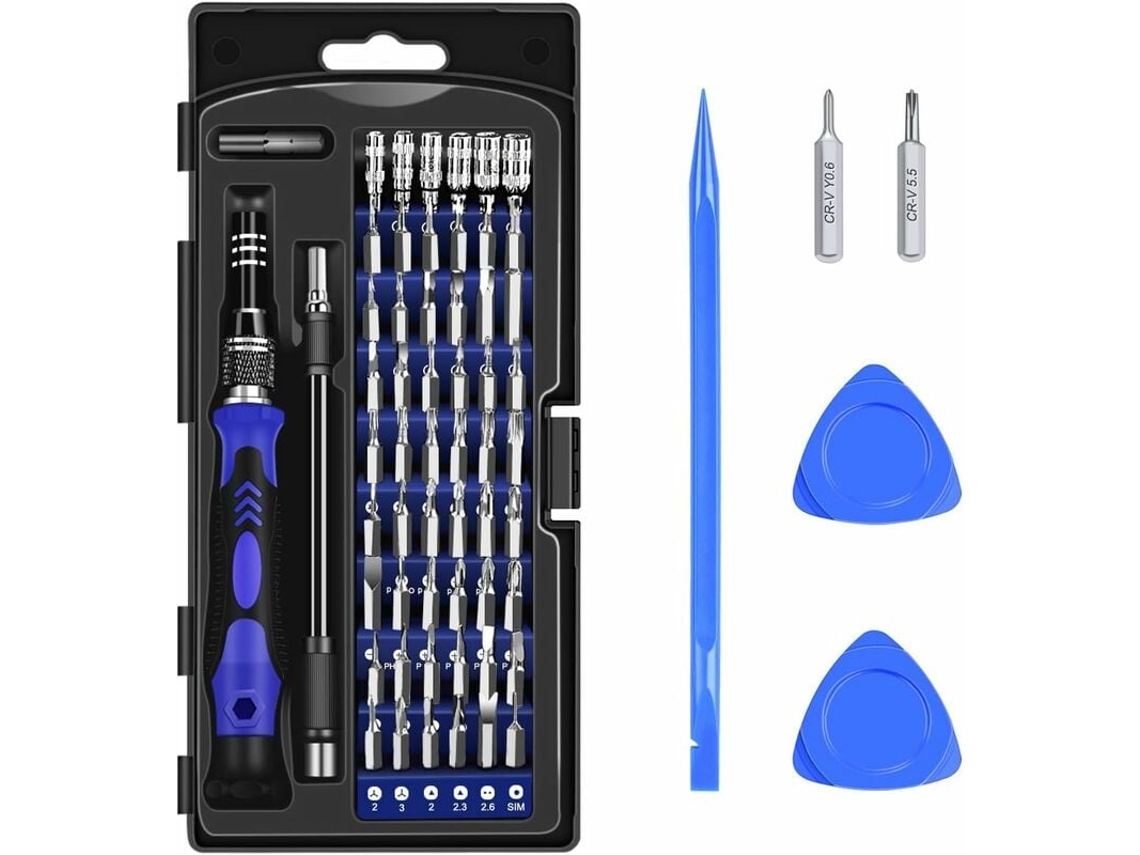 Kit de destornilladores magnéticos de precisión 63 en 1, 56 puntas y accesorios de reparación