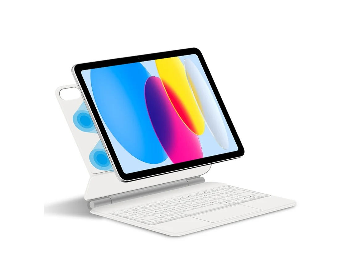 Teclado Magic Keyboard para iPad Air de 13 pulgadas, soporte flotante Easy Set, trackpad multitáctil de precisión, retroiluminado, blanco Viewleaf (m2 M3)