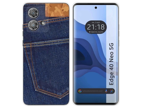 Funda Diseño Vaquero para Motorola Edge 40 Neo 5G TUMUNDOSMARTPHONE Silicona Multicolor