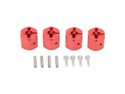 4 Adaptadores Hexagonales De Aluminio De 12 Mm Para Coches Rc A Escala 1/10 Axial Scx10 90046 D90 Tamiya Mst Rojo