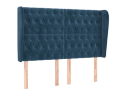 Maison Exclusive - Cabecero Con Orejas De Terciopelo Azul Oscuro 163x23x118/128 Cm