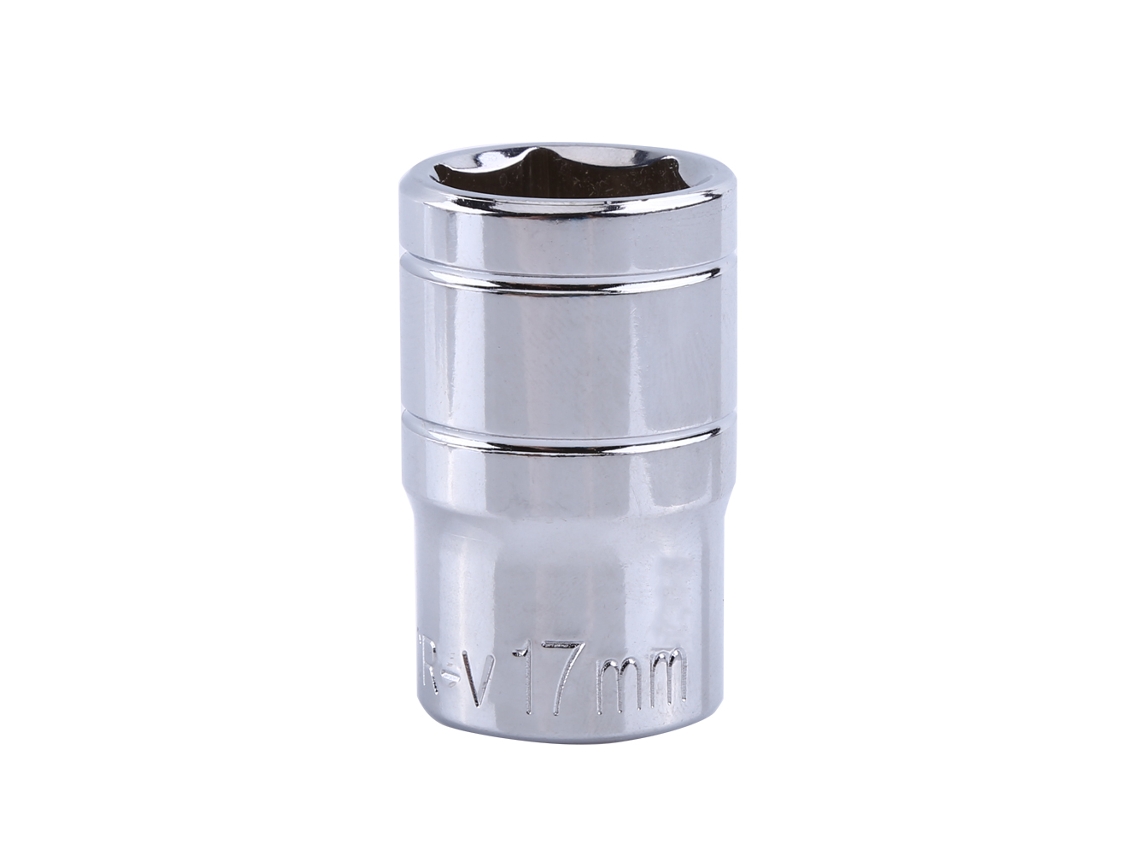 Herramienta Hexagonal Corta, Manguito De Aleación De Cromo, 17 Mm, Para Llaves De Coche/bicicleta, Acero Al Vanadio Plateado, 63 G