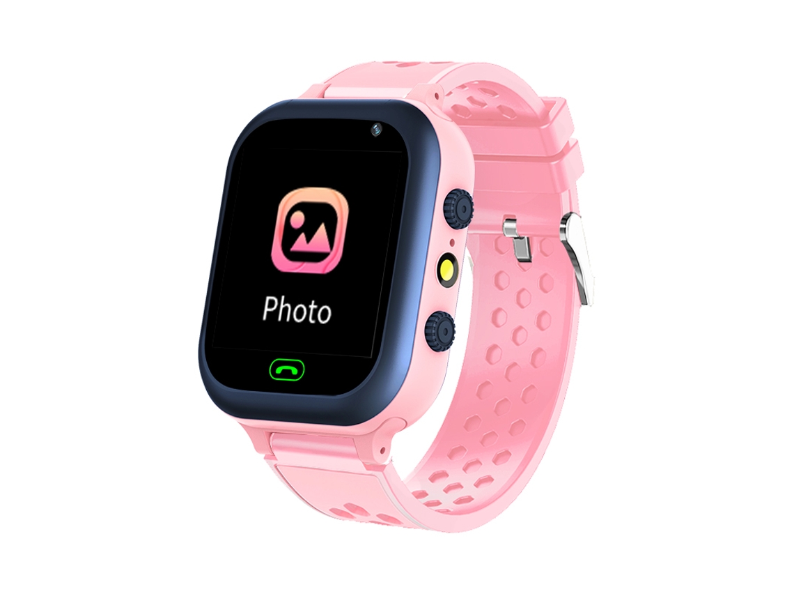 (rosa) Reloj Inteligente Para Niños Con Pantalla Táctil, Tiempo De Espera De 70 Horas, Llamada De Emergencia Sos.