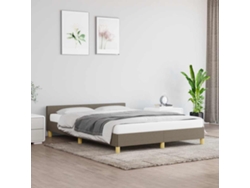 Cama Sin Colchón Tela Gris Taupe 140x190 Cm