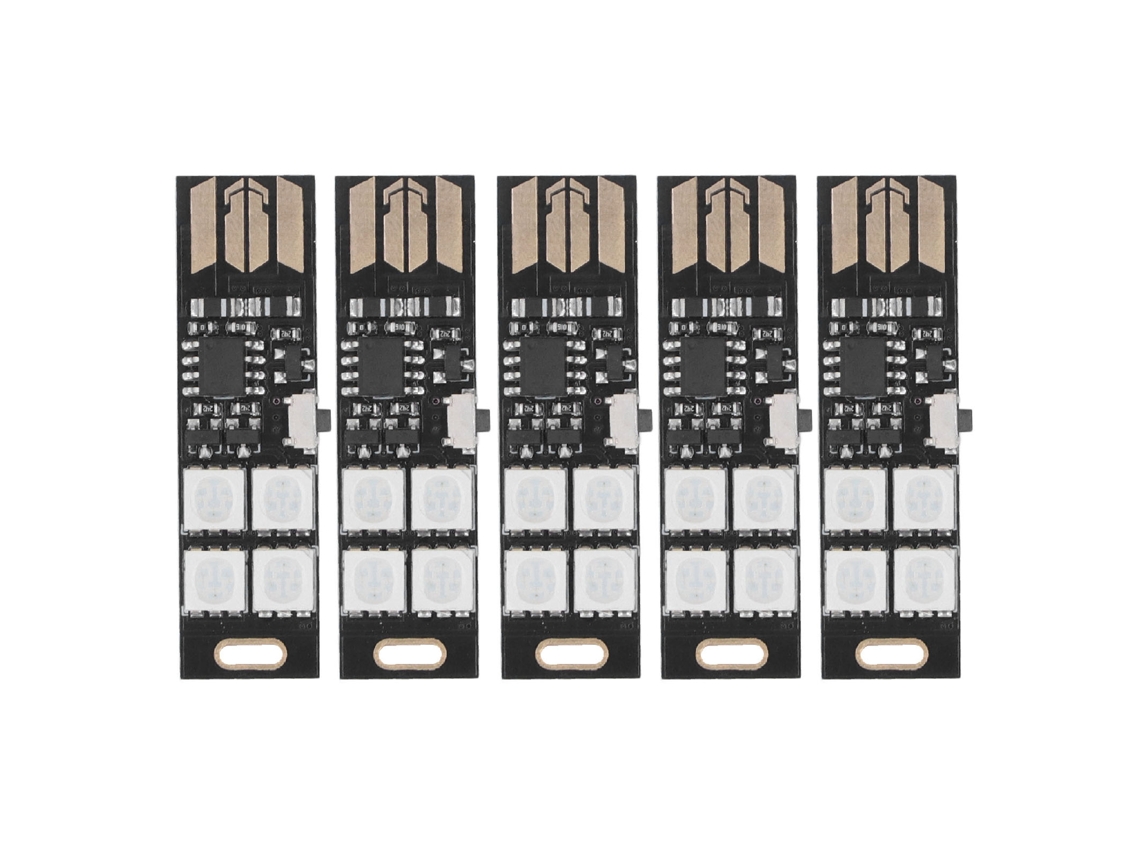 5 Peças Mini Luz Usb Ultra Fina 7 Cores Rgb Led Luz Noturna Kit De Luz De Fundo Para Tv Dc5v