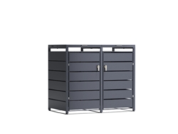 Timbela M802-2k Armario Para Cubos De Basura 2 X 240l, Caseta Metálica Exterior Para Contenedores, Antracita Ral7016