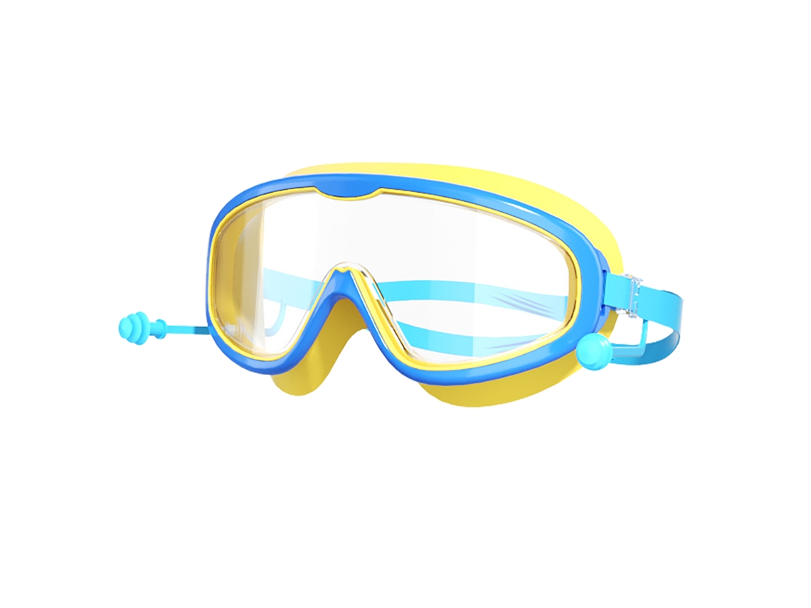 Gafas De Natación Para Niños, Montura Grande, Impermeables, Antihumo, Bonitas Para Niños Y Niñas, Azul Y Amarillo.