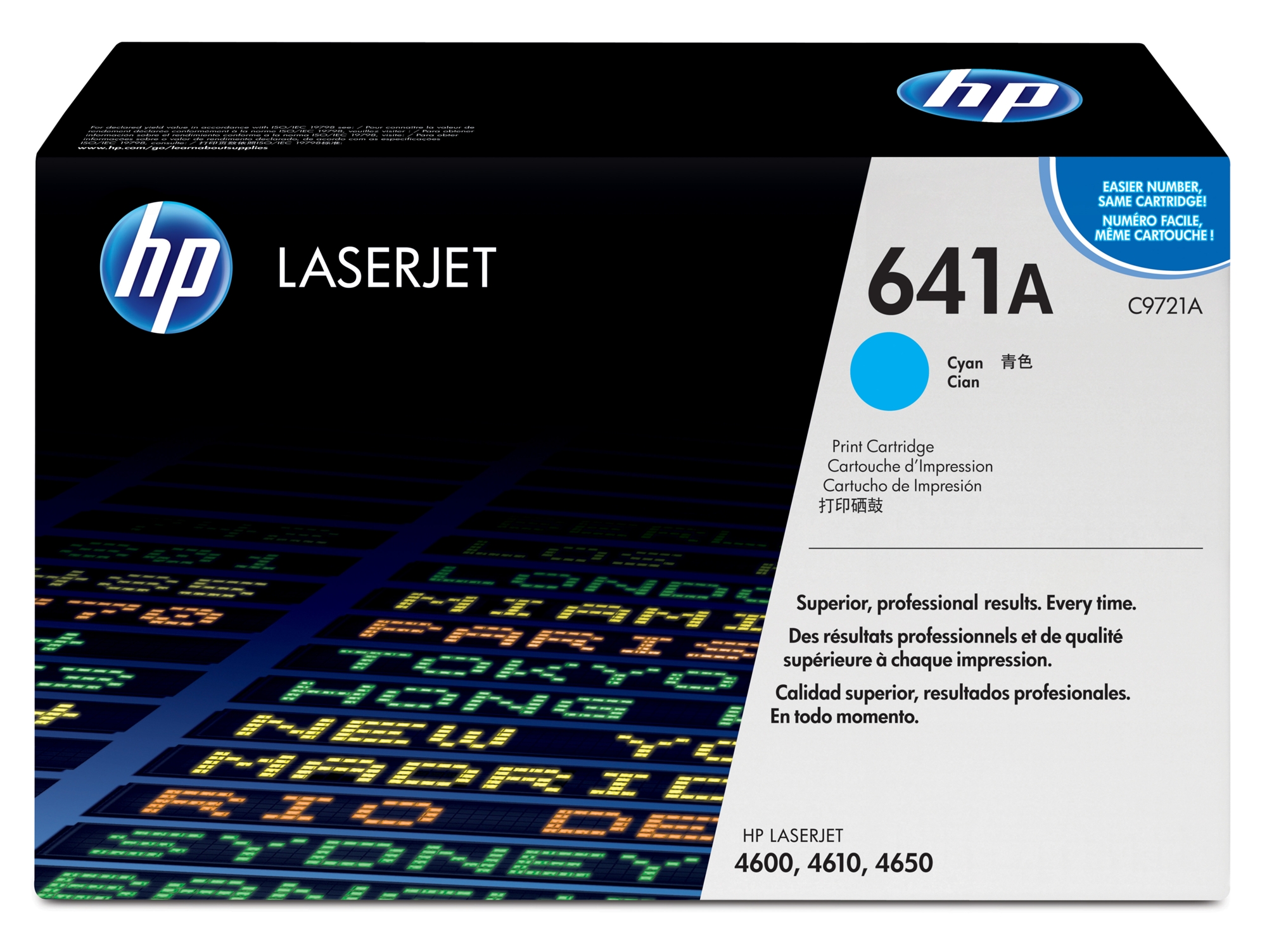 Cartucho de tóner original LaserJet HP 641A cyan para Laserjet series 4600, 4610 y 4650