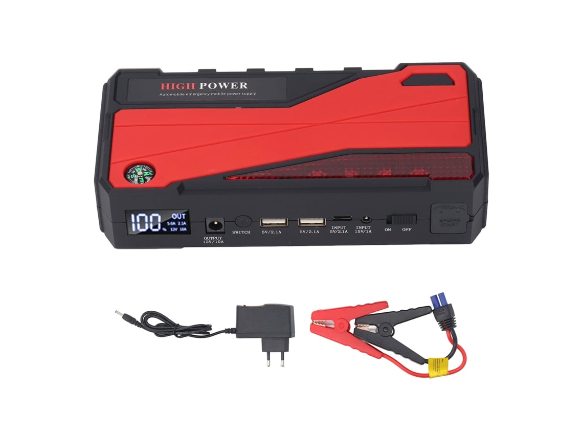 Arrancador Portátil De Batería Para Coche De 12 V Y 1000 A, 20000 Mah, Con Pantalla Lcd Y Conexión Usb Para Motores De Gasolina De 7 L Y Diésel De 5,5 L (enchufe Europeo).