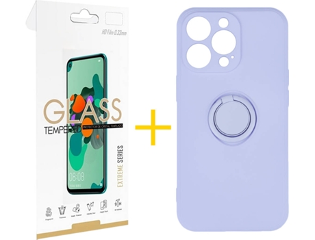 Carcasa + 1 Protector de Vidrio iPhone 13 Pro Max SKYHE Gel O-Ring Lila