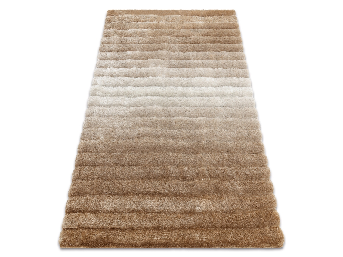 Alfombra Moderno Flim 007-B2 Lanudo, Rayas - Structural Beige (120 x 160 cm)