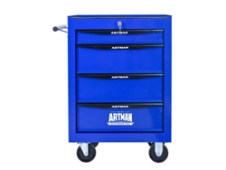 Cómoda de metal con 4 cajones, 20 rieles con rodamientos de bolas, organizador, negro/azul, Ziwei Store