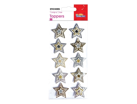 Pegatinas de Navidad - Estrellas de purpurina