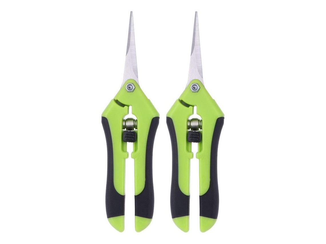 Tijeras De Podar Manuales Profesionales Linjou De Acero Inoxidable Con Mango De Goma Antivuelco Y Bloqueo De Seguridad (verde)