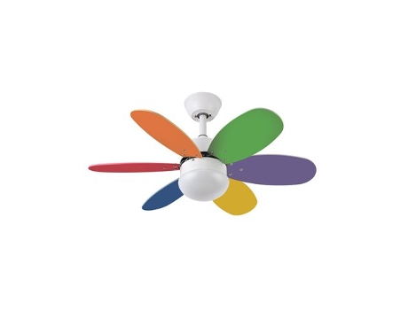 Ventilador de techo DC Alves 2xe27 Blanco 6 Aspas Pastel/Intenso FABRILAMP