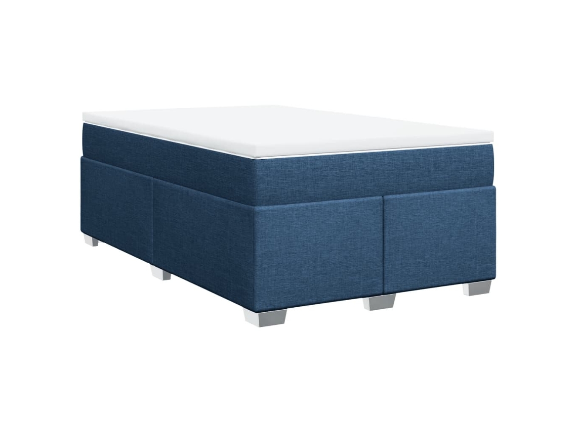 Maison Exclusive - Cama Box Spring Con Colchón Tela Azul 120x200 Cm
