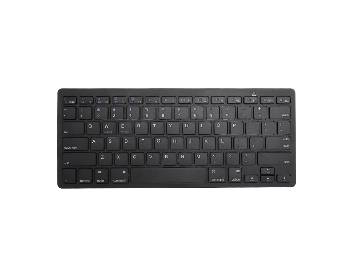 Teclado Inalámbrico Bluetooth Ultradelgado Con 78 Teclas Silenciosas Para Oficina, Ordenador, Portátil Y Tableta - Negro