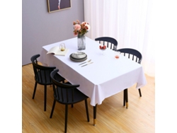 Rebe-mantel Rectangular De Pvc, Impermeable Y Resistente Al Aceite, 60x104 Pulgadas, Blanco Puro Para Mesa, Fiesta Y Camping