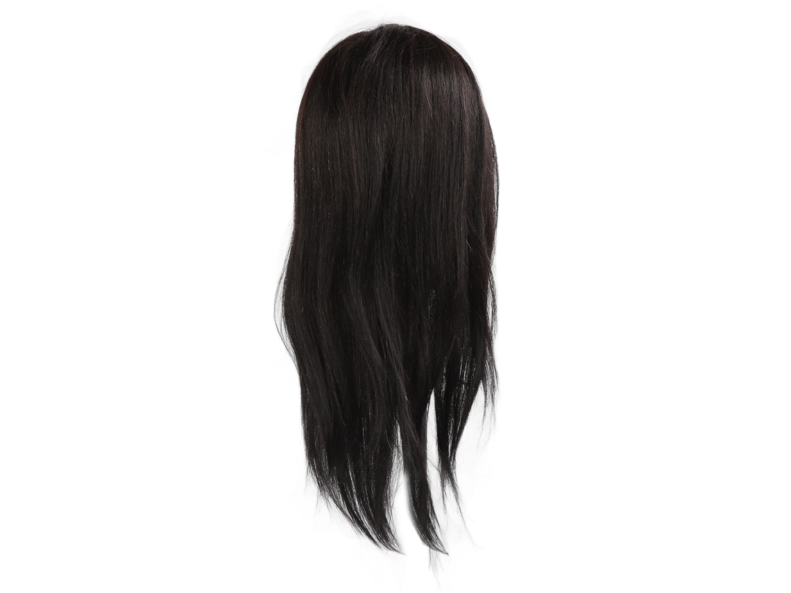 Cabeza De Maniquí Para Entrenamiento De Estilismo Con Cabello Negro De 55 Cm: Cabello Denso Y Realista Para Peluqueros Y Estudiantes.