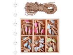 Juego 30 Pinzas Madera Forma Corazón Ligeras Fáciles Manualidades Decoración Creativa Fotos Mini Usar