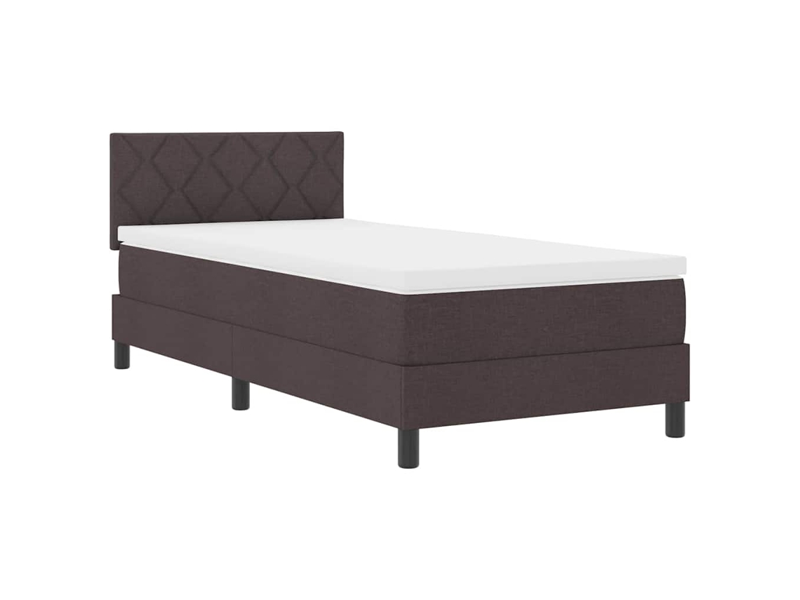 Maison Exclusive - Cama Tipo Box Spring Con Colchón Marrón Oscuro 90 X 190 Cm Tela