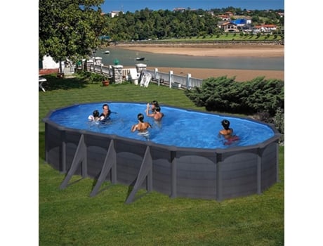 Piscina de Acero GRE Imitacion Grafito (730x375x132 cm)