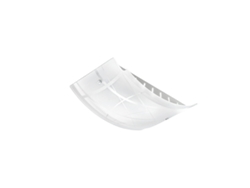 Lámpara de techo mediana Nereide de 45 x 31 cm en cristal satinado serigrafiado blanco, 2 x 27 cm, base cromada, diseño moderno, IP20, máx. 2 x 52 W, Gea Luce